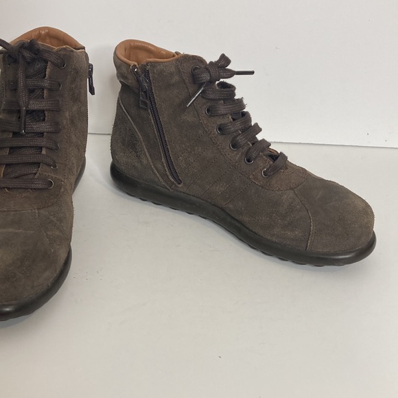 Camper Boots Mens 40 US 7 Brown Suede Zip Lace Up Ankle  Peu Alicante - Picture 6 of 14